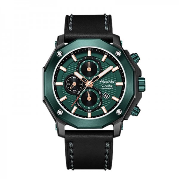 Alexandre Christie AC 6586 Green Black Leather MCLGEGN